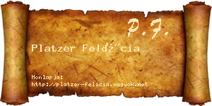 Platzer Felícia névjegykártya