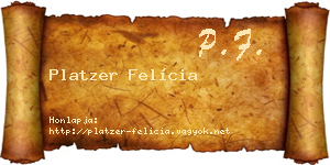 Platzer Felícia névjegykártya